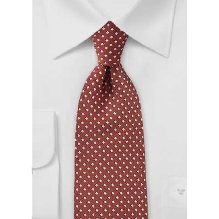 Diamond Patterned Tie in Orange