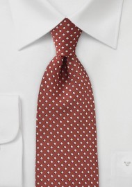 Diamond Patterned Tie in Orange
