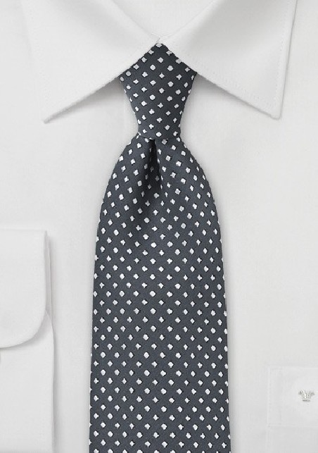 Gray and Silver Diamond Pattern Tie