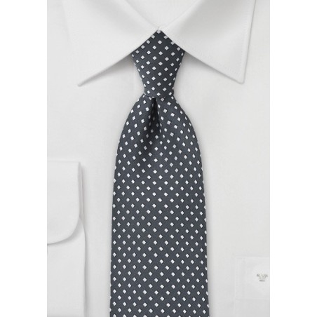 Gray and Silver Diamond Pattern Tie