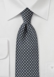 Gray and Silver Diamond Pattern Tie