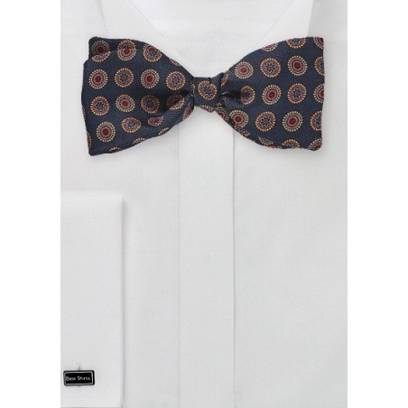 Navy Bowtie with Circle Accents
