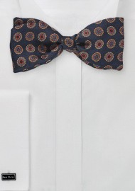 Navy Bowtie with Circle Accents