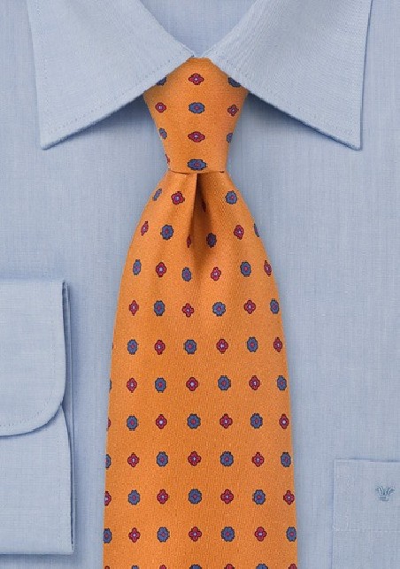 Retro Floral Grid in Orange