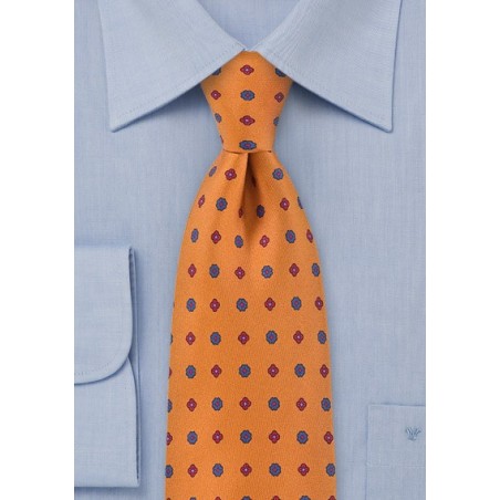 Retro Floral Grid in Orange