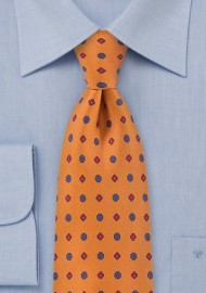 Retro Floral Grid in Orange