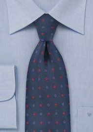Retro Floral Grid in Deep Royal Blue
