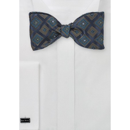 Luxe Diamond Bow Tie in Navy