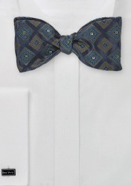 Luxe Diamond Bow Tie in Navy