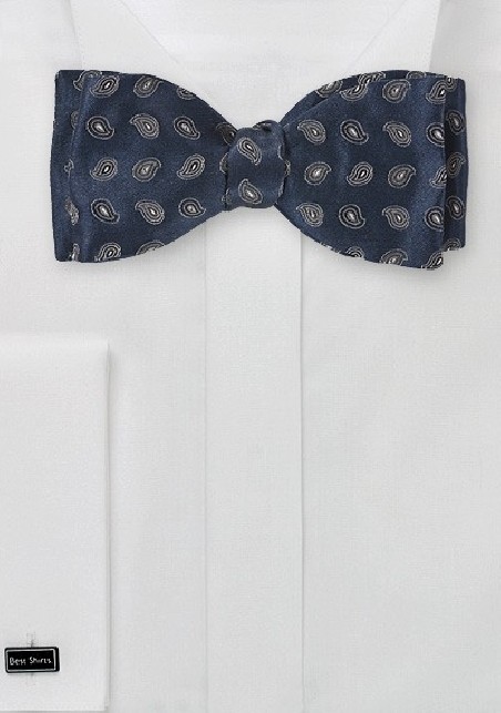 Paisley Dots in Blue Black
