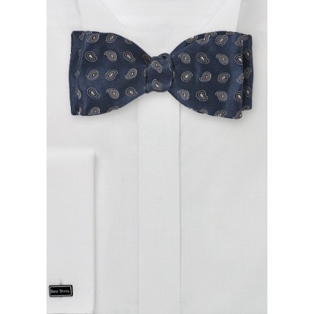Paisley Dots in Blue Black