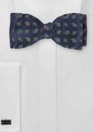 Paisley Dots in Blue Black