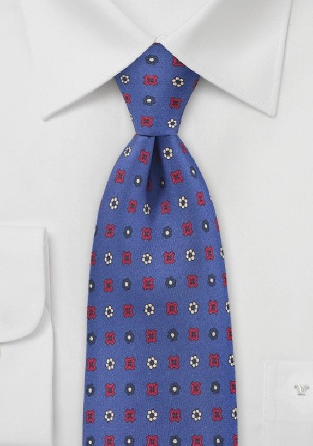 Decorate Emblem Tie in Royal Blue