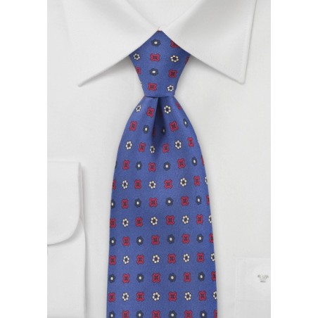 Decorate Emblem Tie in Royal Blue