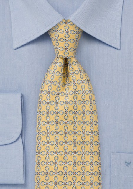 Art Deco Tie in Sorbet Yellow