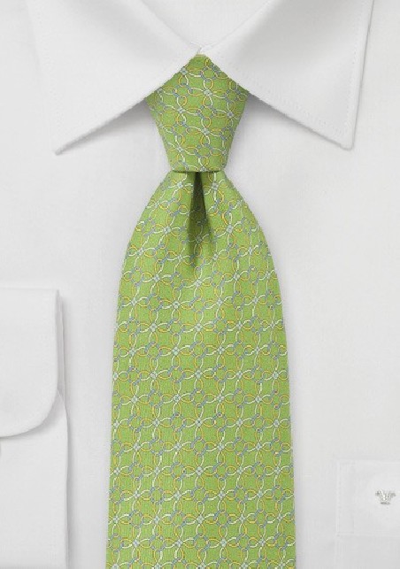 Chic Graphic Tie in Lime and Yellows