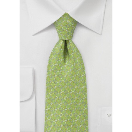Chic Graphic Tie in Lime and Yellows
