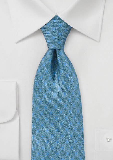 Graphic Tie in Teals, Greens and Yellows