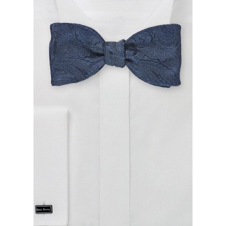 Ornate Paisley Tie in Navy and Black
