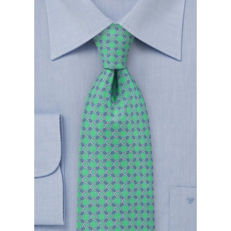 Graphic Light Green and Lilac Necktie