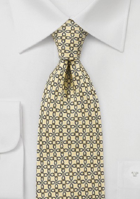 Swirl Patterned Tie in Yellows and Blues