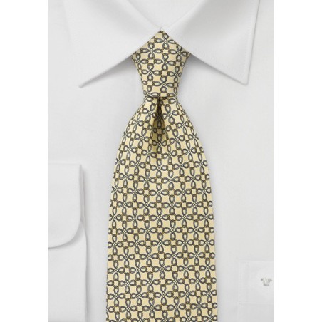 Swirl Patterned Tie in Yellows and Blues