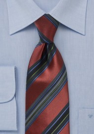 Regal Striped Tie in Rosewood