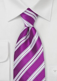 Bright Purple Silk Tie in Extra Long Length