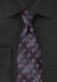 Diamond Tie in Purples and Blacks