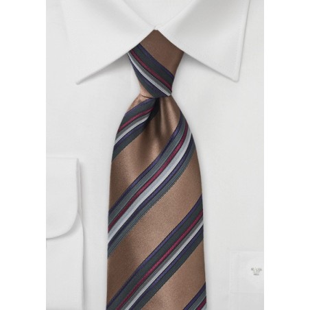 Classic Striped Tie in Bronzes