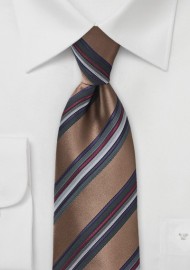 Classic Striped Tie in Bronzes