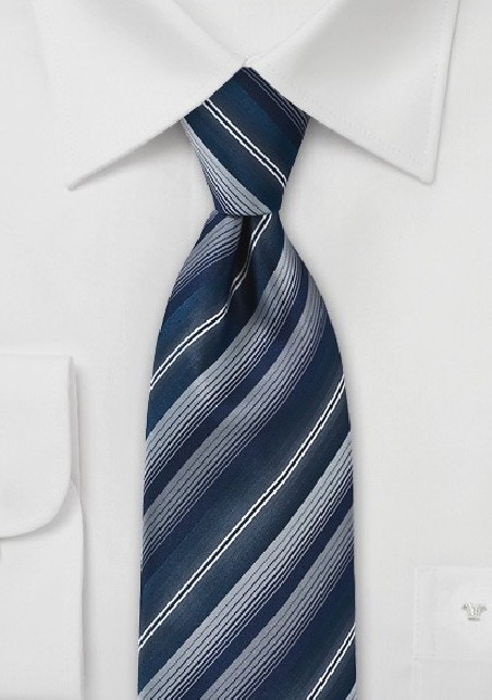 Graphic Tie in an Assortment of Blues