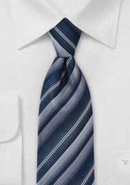 Graphic Tie in an Assortment of Blues