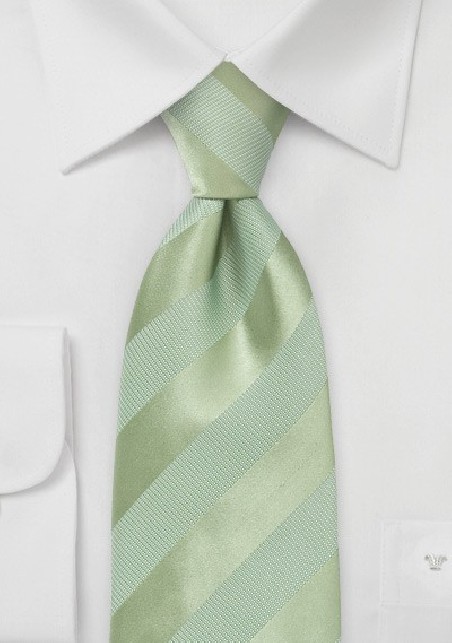 Striped Kids Tie in Moss Green