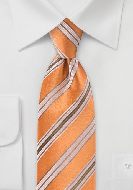 Sherbet Orange Striped Tie