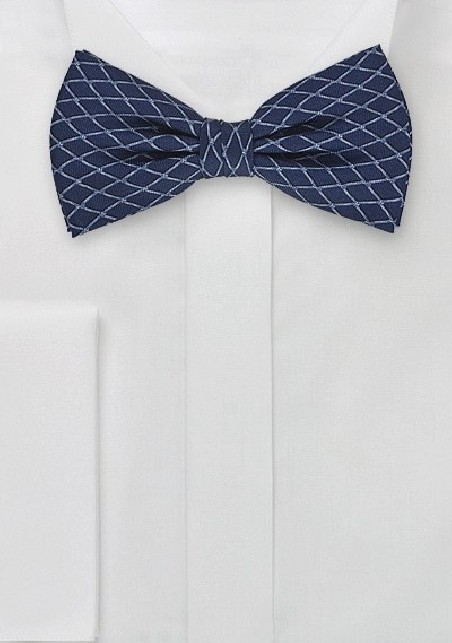 Bow Tie in Navy Blue and Light Blue