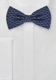 Bow Tie in Navy Blue and Light Blue