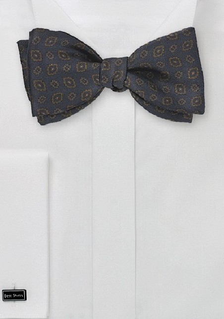 Uber Regal Bow Tie in Navy and Copper