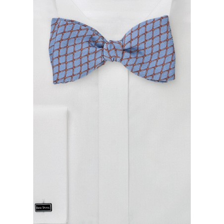 Patterned Bow Tie in Steel Blue
