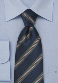 XL Navy and Green British Tie