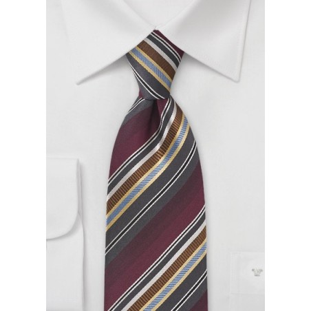 Handsome Striped Tie in Burgundies