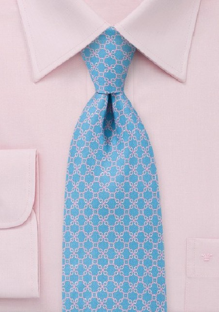 Cotton Candy Pattern Tie  in Sky Blue