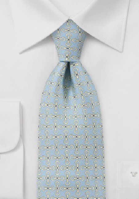 Pendant Centered Links Tie in Pale Blue