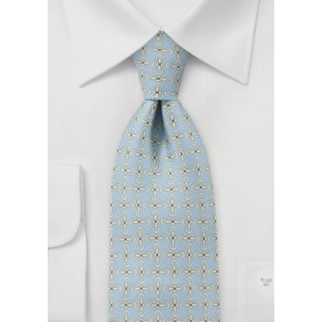 Pendant Centered Links Tie in Pale Blue