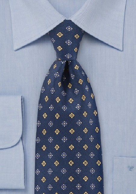Diamond Buds Tie in Bold Navy
