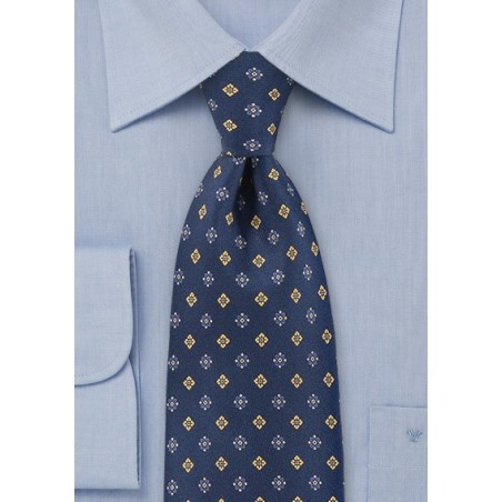 Diamond Buds Tie in Bold Navy