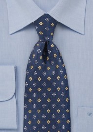 Diamond Buds Tie in Bold Navy
