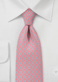 Linked Diamonds Tie in Light Coral