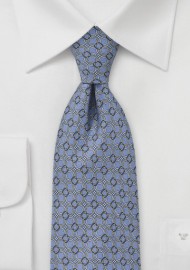 Graphic Ring Motif Tie in Periwinkle