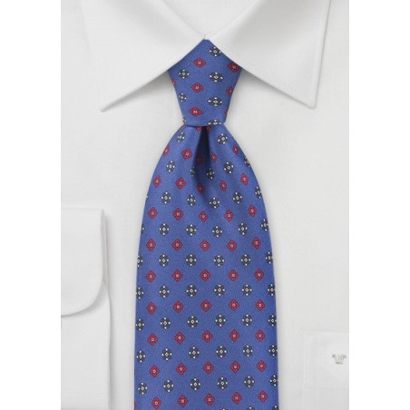 Twirling Florals Tie  in Bright Royal Blue